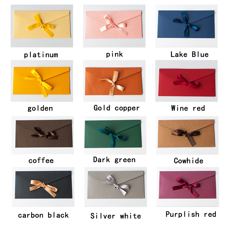 10 ชิ้น/ล็อต 220*108 มม.Retro ยุโรปสี Pearlescent กระดาษริบบิ้นสําหรับคําเชิญงานแต่งงานคุณภาพสูงธุรกิจบรรจุ