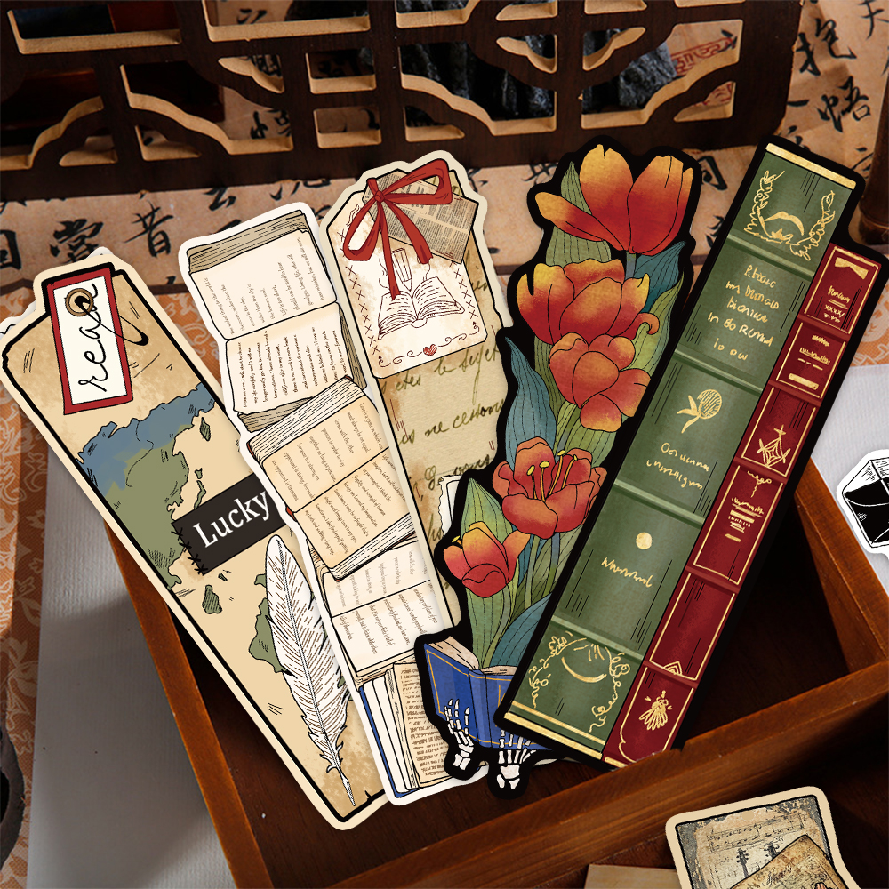 30pcs Retro Romantic Reading Books Bookish Paper Bookmarks DIY Students Reader Page Markers Library Office Page Markings