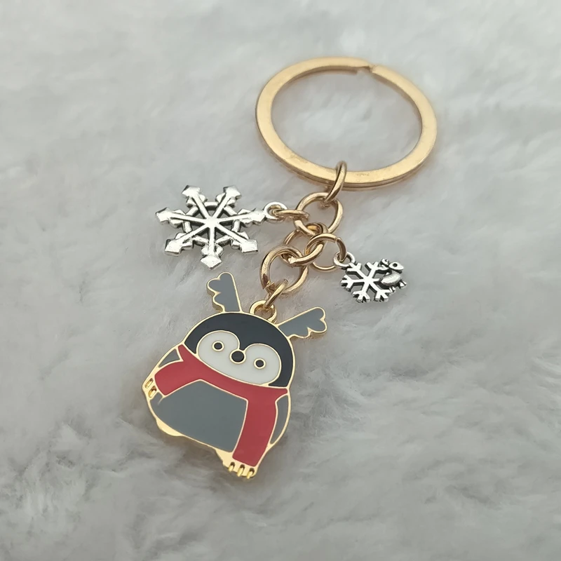 Gantungan Kunci Penguin Enamel Kualitas Tinggi Hewan Penguin Gantungan Kunci Tas Rantai Mode Gantungan Kunci Perhiasan