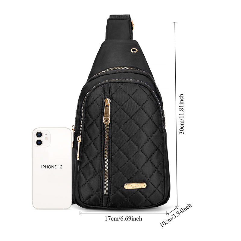 Modische, lässige Brusttasche mit Reißverschluss, Umhängetasche für Reisen, Sport