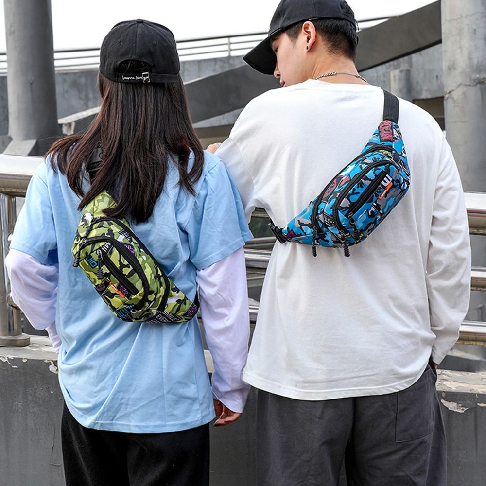 Riñonera impermeable de estilo coreano para hombre y mujer, bolsa de lona de alta capacidad para deportes al aire libre, plátano