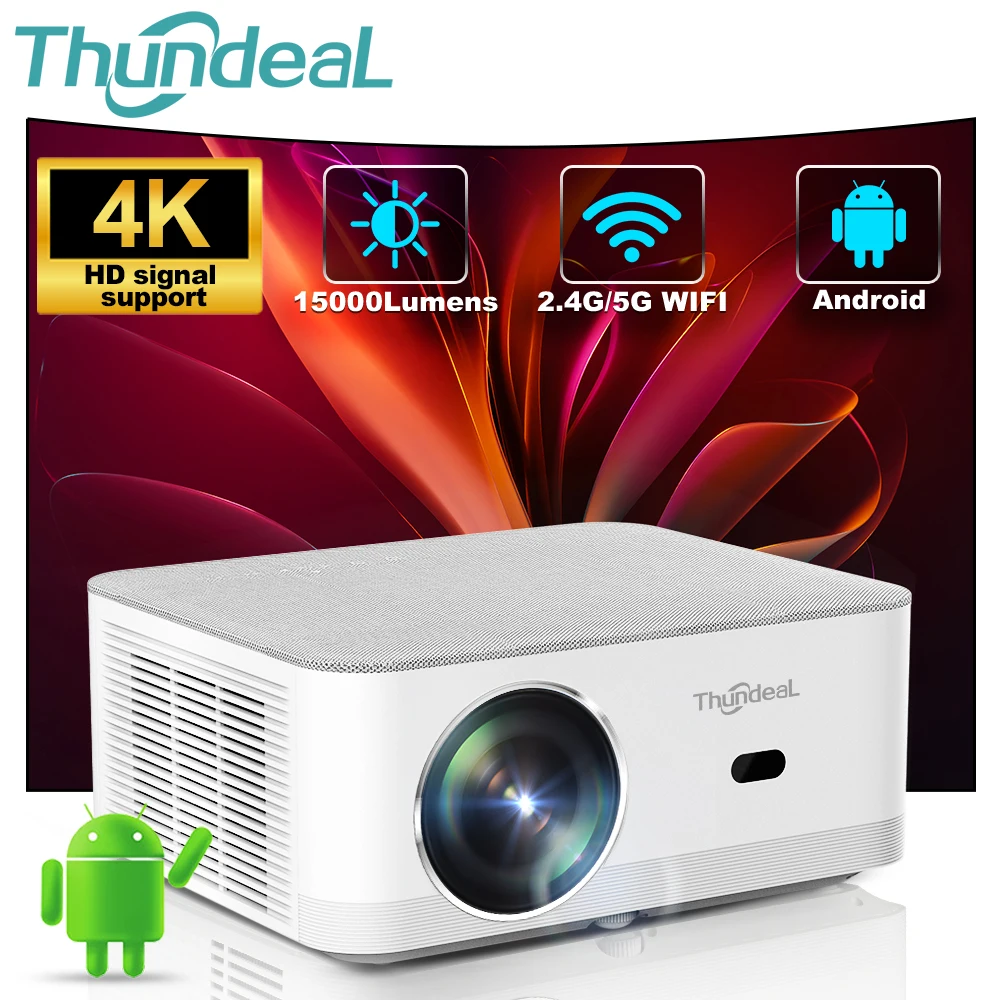 ThundeaL TD92Pro Mini proyector Full HD 1080P proyector 5G WiFi Android 4K Video TD92 Pro proyector portátil película 3D cine en casa