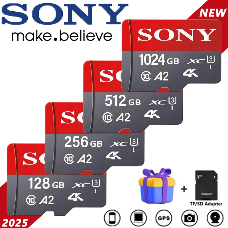 Tarjeta de memoria Original Sony de 1TB, tarjeta Micro TF SD de alta velocidad de 128GB, 512GB, 256GB, tarjeta SD V30 U3 TF para tableta, Ps4, Ssd Switch PC