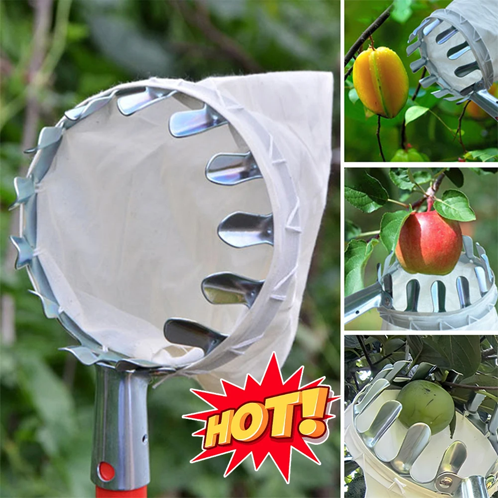 Garten Obstpf lücker Kopf Obstgarten Apfel Birnen Orange High Tree Picking Tool Obst fänger Beutel abnehmbare Farm Obst Sammler