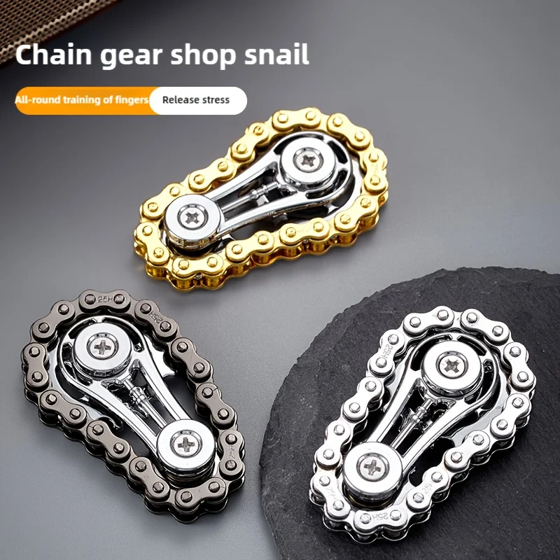 Piñones volante dedo Gyro Fidget Spinner antiestrés ansiedad cadenas de bicicleta de Metal EDC Spinner Fidget juguetes para niños adultos nuevo