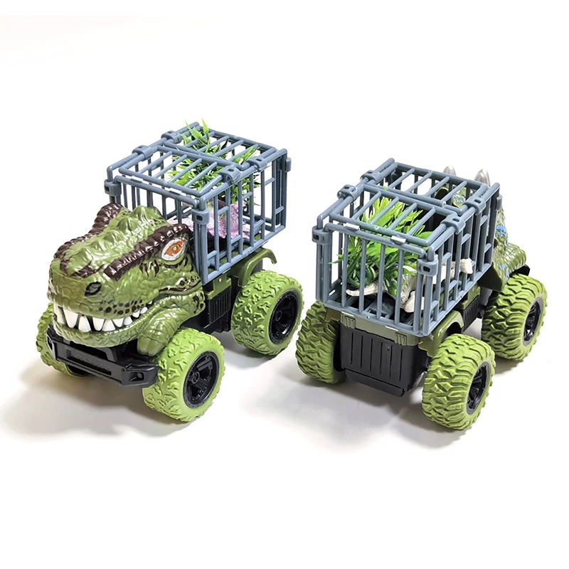 Zabawki samochody inercyjne, dinozaury, ciężarówki, monster trucki, transportery z figurkami dinozaurów dla chłopców, maluchów, gry z dinozaurami T-Rex
