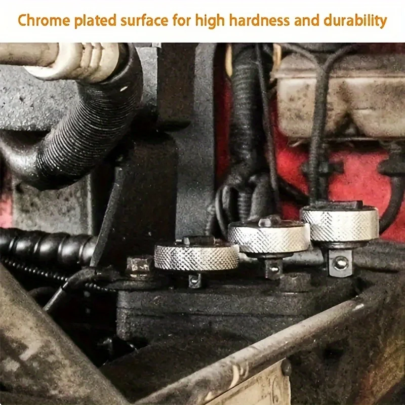 Mini chiave a bussola a cricchetto Presa a cricchetto con palmo in acciaio intero Maniglia a cricchetto reversibile con dito 1/4 "3/8" 1/2 "Drive