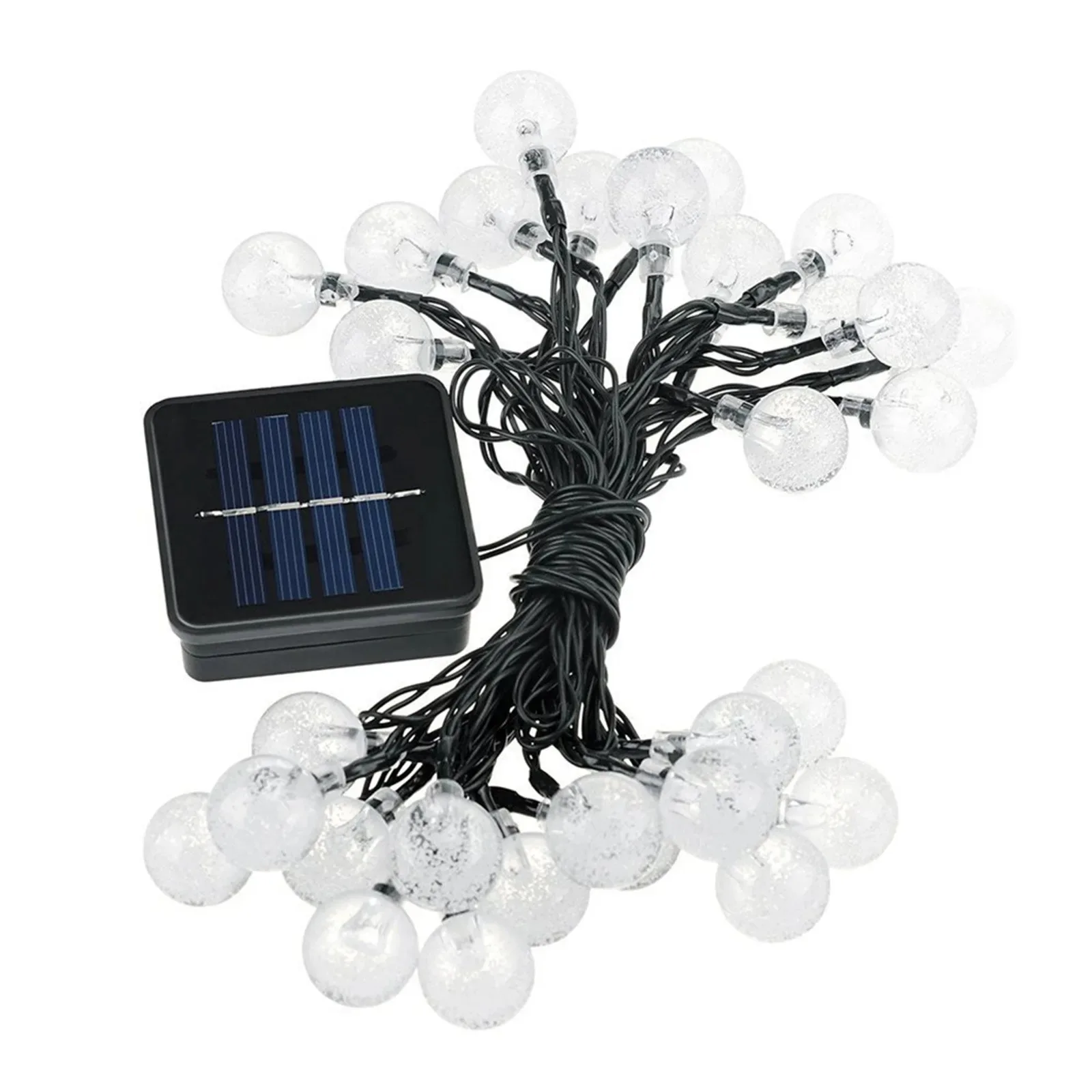20/50/100LED พลังงานแสงอาทิตย์ Bubble Ball LED String Light กันน้ํากลางแจ้ง Courtyard Garden Fairy ไฟตกแต่งงานแต่งงาน
