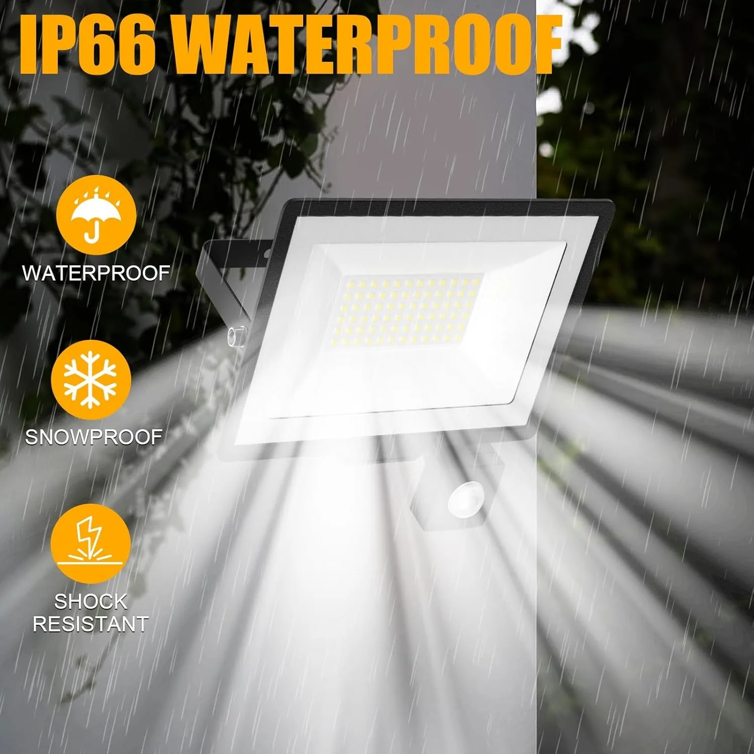 Security Lights Outdoor Motion Sensor, 30W 50W 100W LED PIR Floodlight, IP66 Waterproof Flood Light for Garage, Garden, Patio