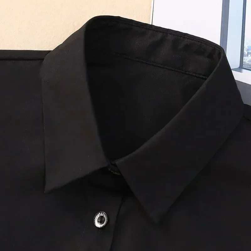 Blusa de encaje de algodón con cuello falso para mujer, blusa Vintage lisa desmontable con cuello de camisa, blusa con solapa falsa, accesorios de ropa para mujer