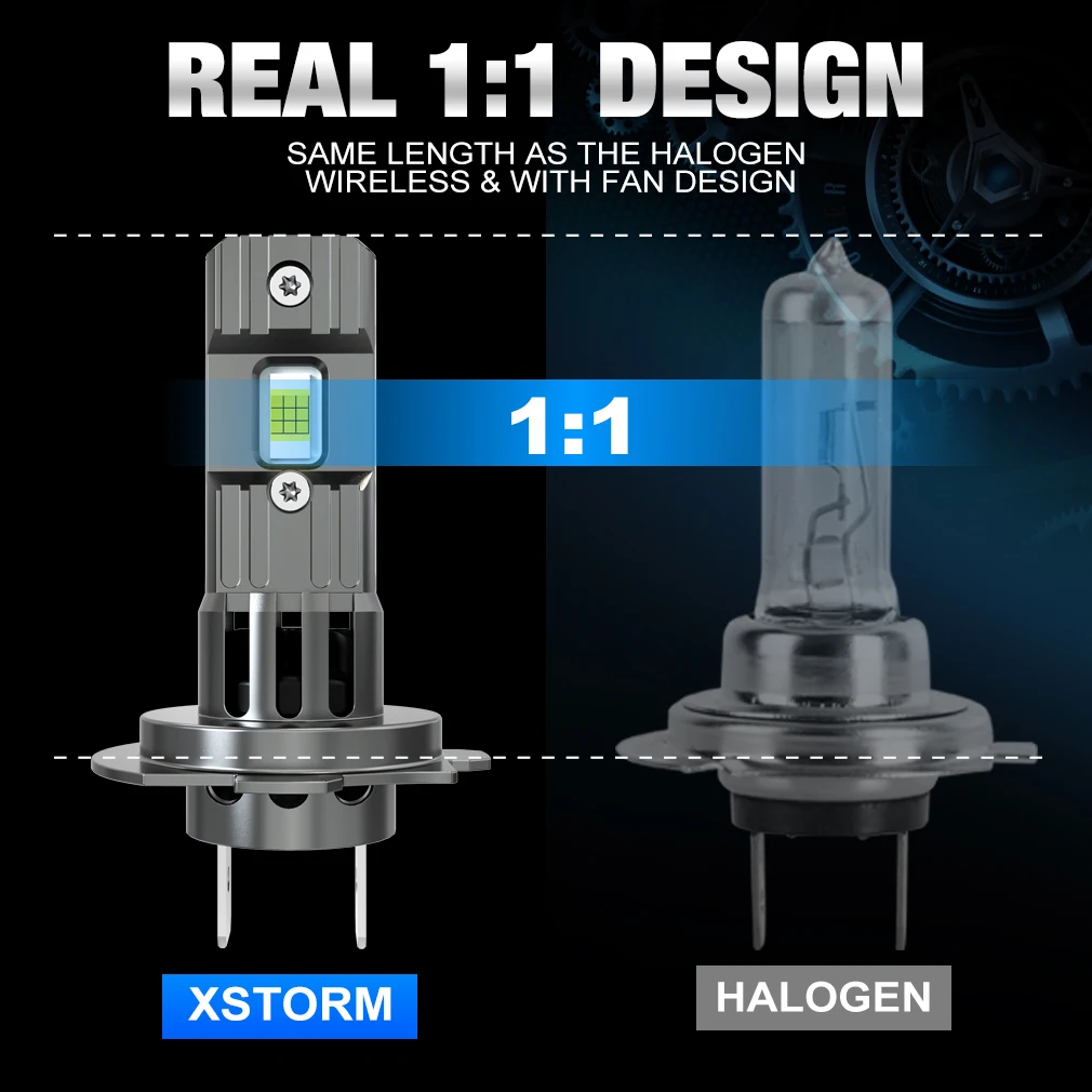 XSTORM H7 LED Headlight Kit Mini Bulb 100W 25000LM 6000K CSP for Car Headlamp 12V White Auto Fog Lamps H7 Led Turbo Automobile