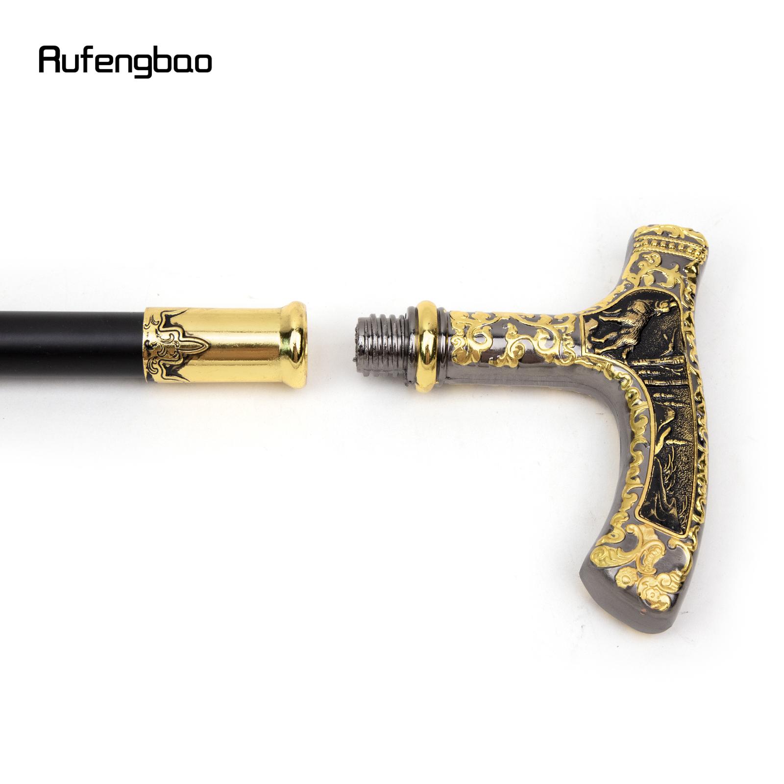 Ouro preto luxo lobo lidar com bengala moda decorativa bengala cavalheiro elegante cosplay cana botão crosier 90cm