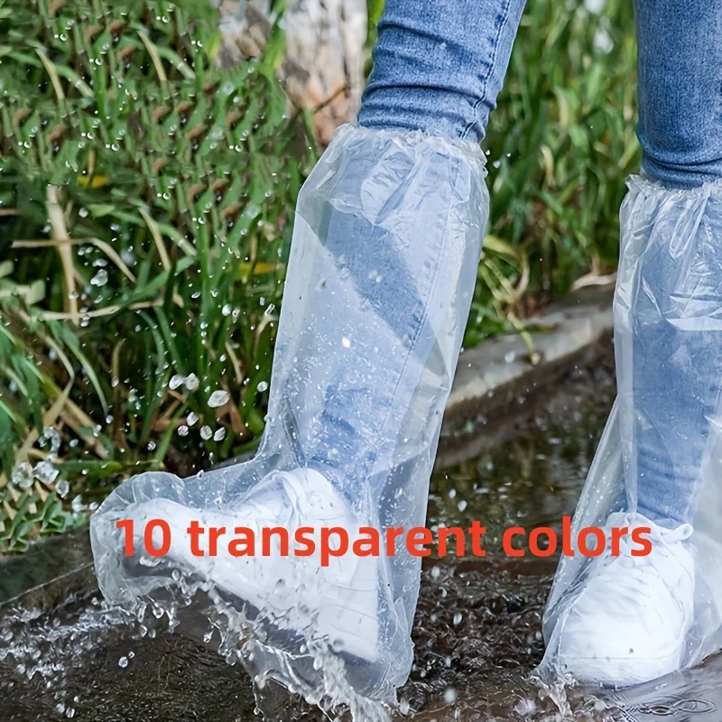 10/20/30 pezzi Copriscarpe usa e getta piovosi, coprigambe isolanti impermeabili resistenti all'usura spessi per esterni in plastica trasparente
