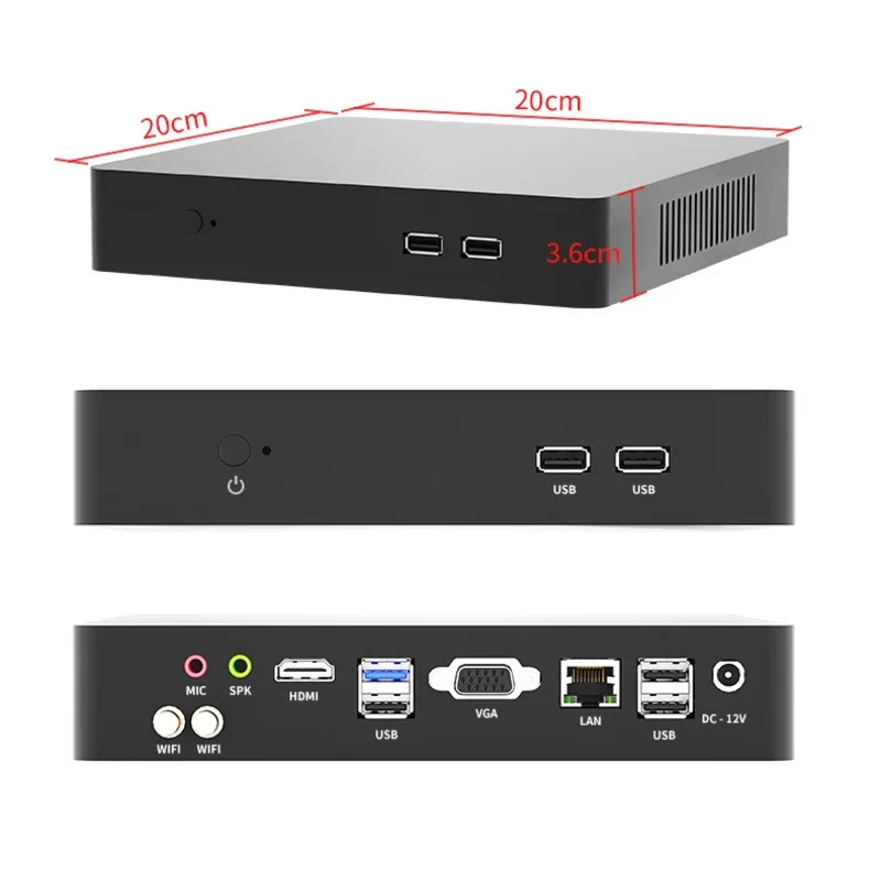 Full Set Up Core I7 I5 I9 Fanless Industrial Computer Mini Pc Gamers Completo