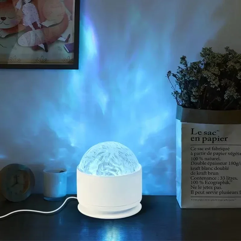 USB Powered Ocean Wave Projector Night Light 16 Colors Aura Aurora Glowing Lamp Home Bar Restaurant Underwater Light Decoration