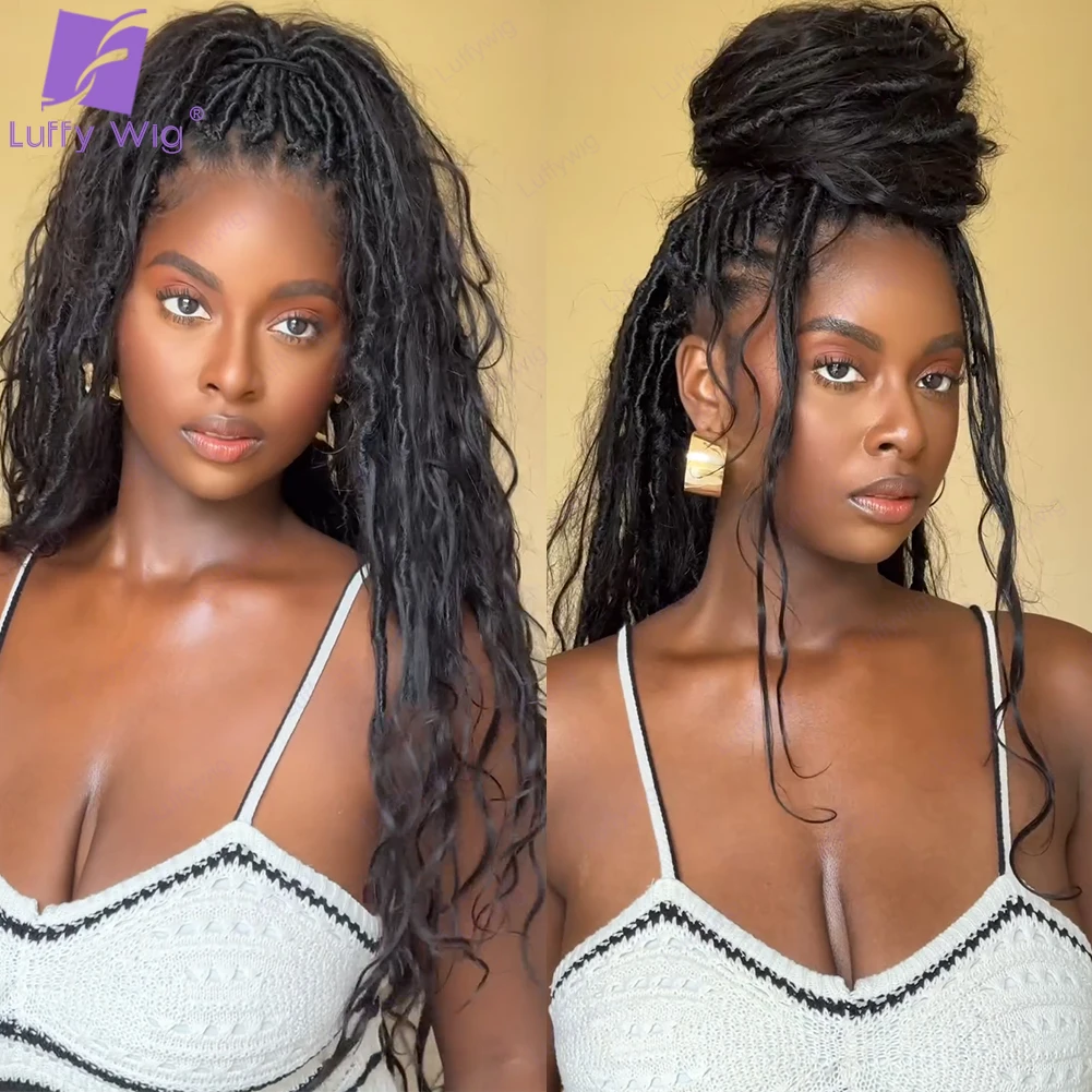 Pré Looped Crochet Boho trança cabelo com onda do corpo, Tranças sem nós, Encaracolado Termina