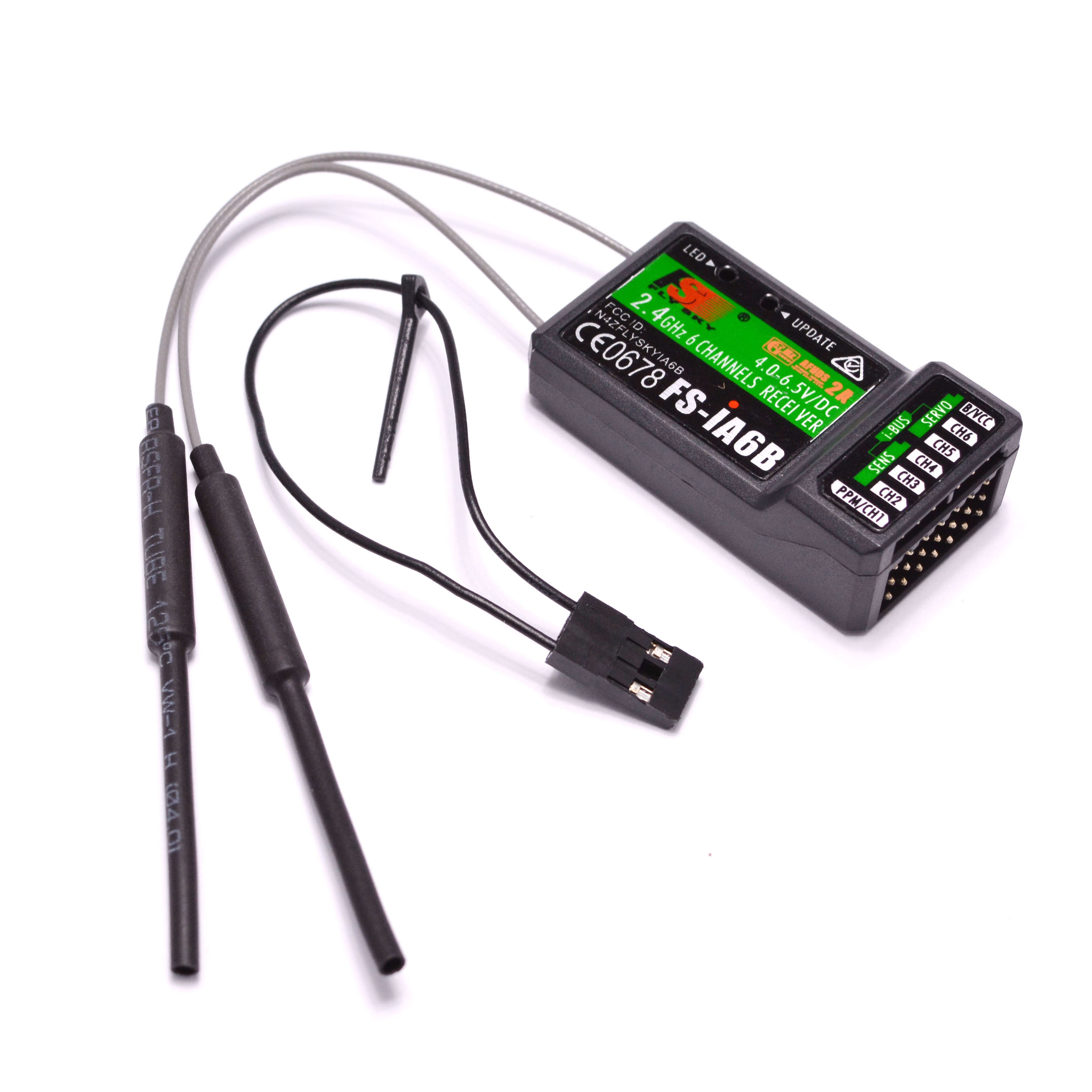 Flysky 2,4G 6CH FS-iA6B iA6B Empfänger PPM Ausgang mit iBus Port kompatibel mit FS-i4 FS-i6 FS-i10 Sender