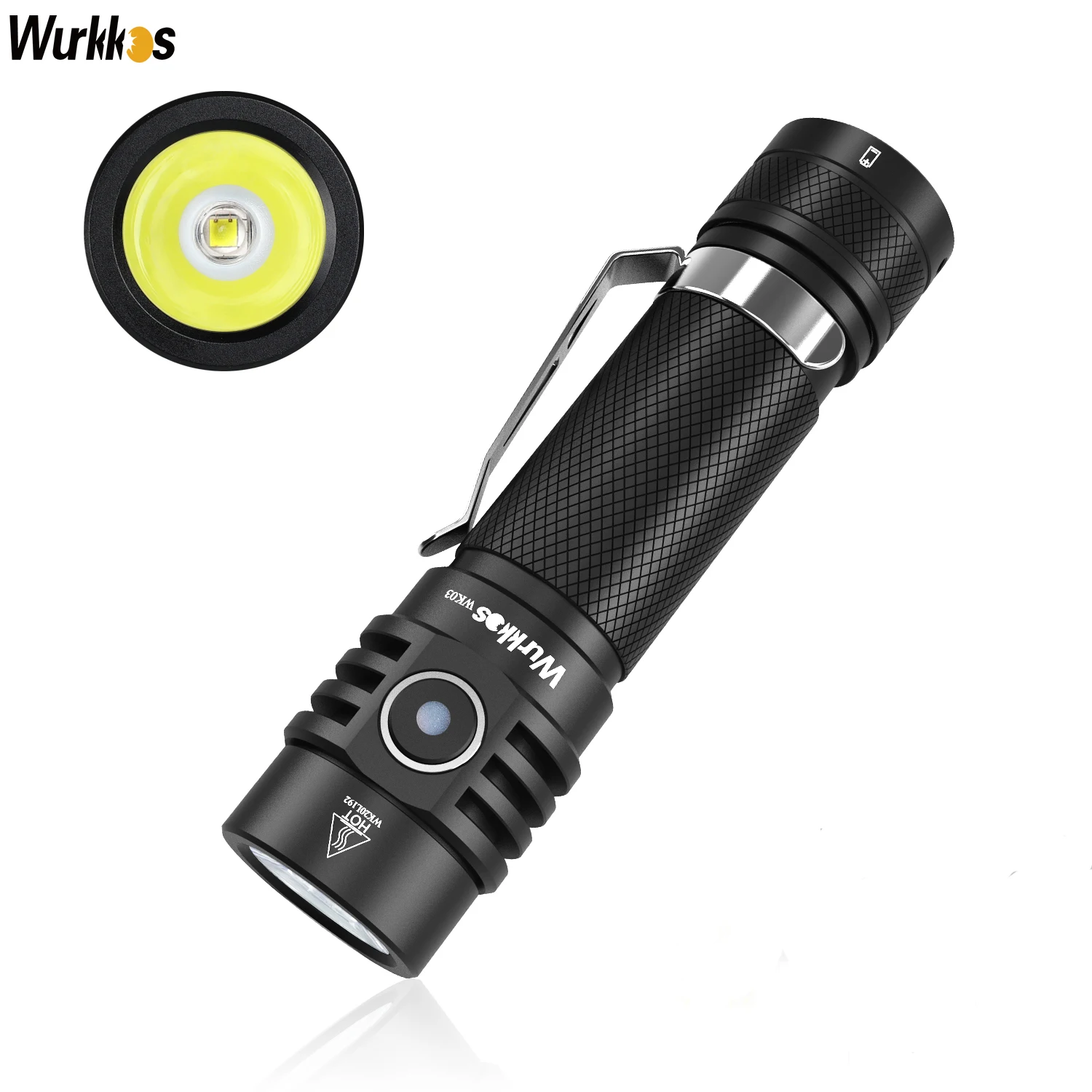 Wurkkos WK03 LED-Taschenlampe 18650 Taschenlampe 1800 lm ATR Luminus SST40 wiederaufladbares USB-C-Licht IP68 wasserdicht für Wandern Camping