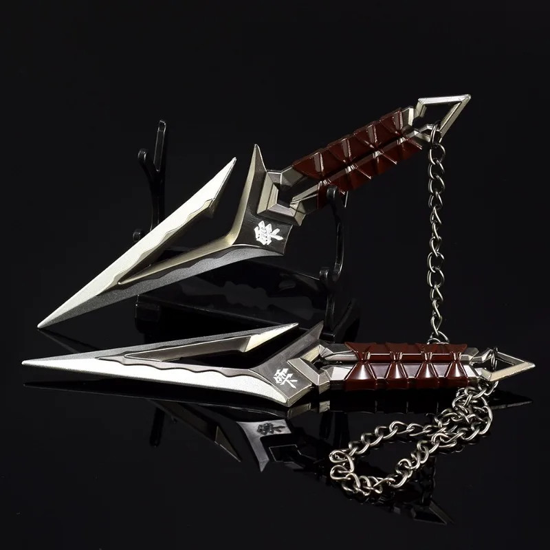 Valorant Weapon Melee Kuronami No Yaiba 닌자 Kunai 게임 무기 16CM 금속 모델 사무라이 검 데스크탑 장식품 공예 소년 장난감