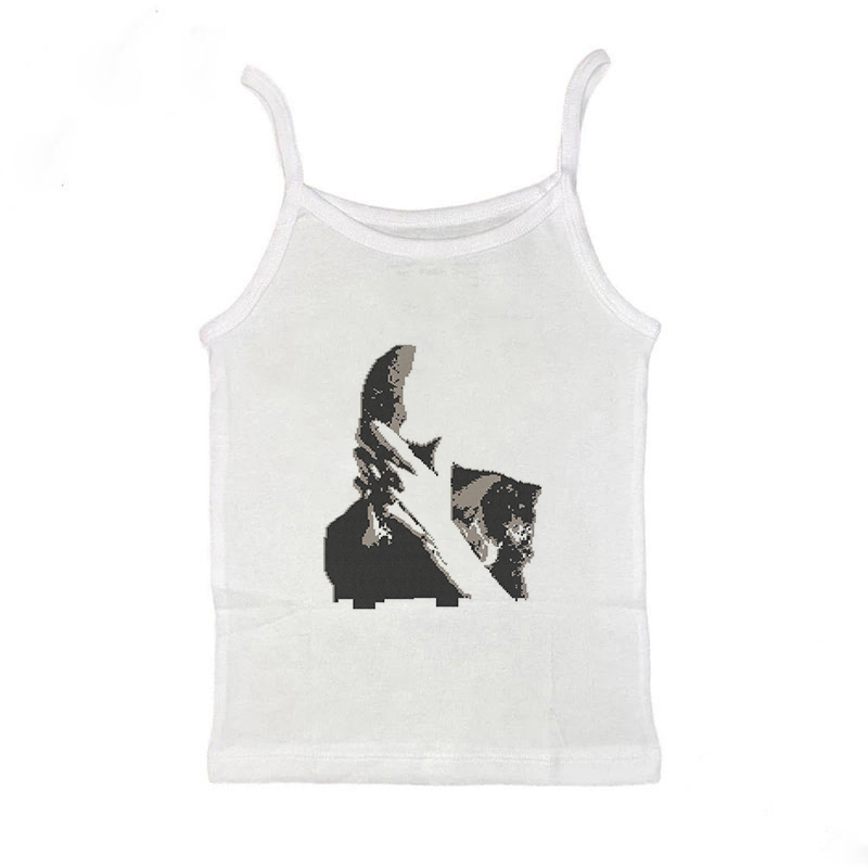 Майка женская летняя в стиле панк, без рукавов, с принтом