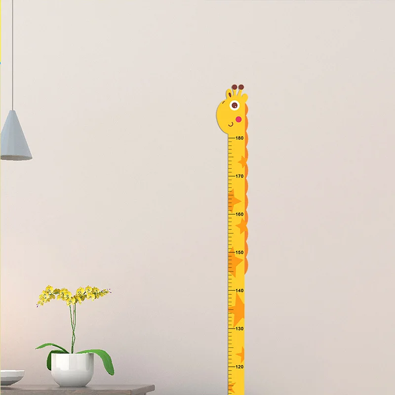 180cm Whimsical Animal Growth Chart Wall Decals: Unicorn, Dino, Giraffe Height Stickers for Nursery & Kids Room Decor