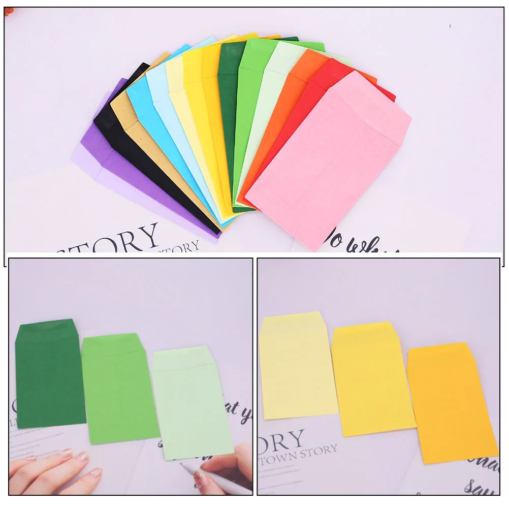 50pcs Small Cash Envelopes Colorful Money Envelopes Paper Letter Envelopes Card Packing Blank Envelopes Colorful Writing Papers