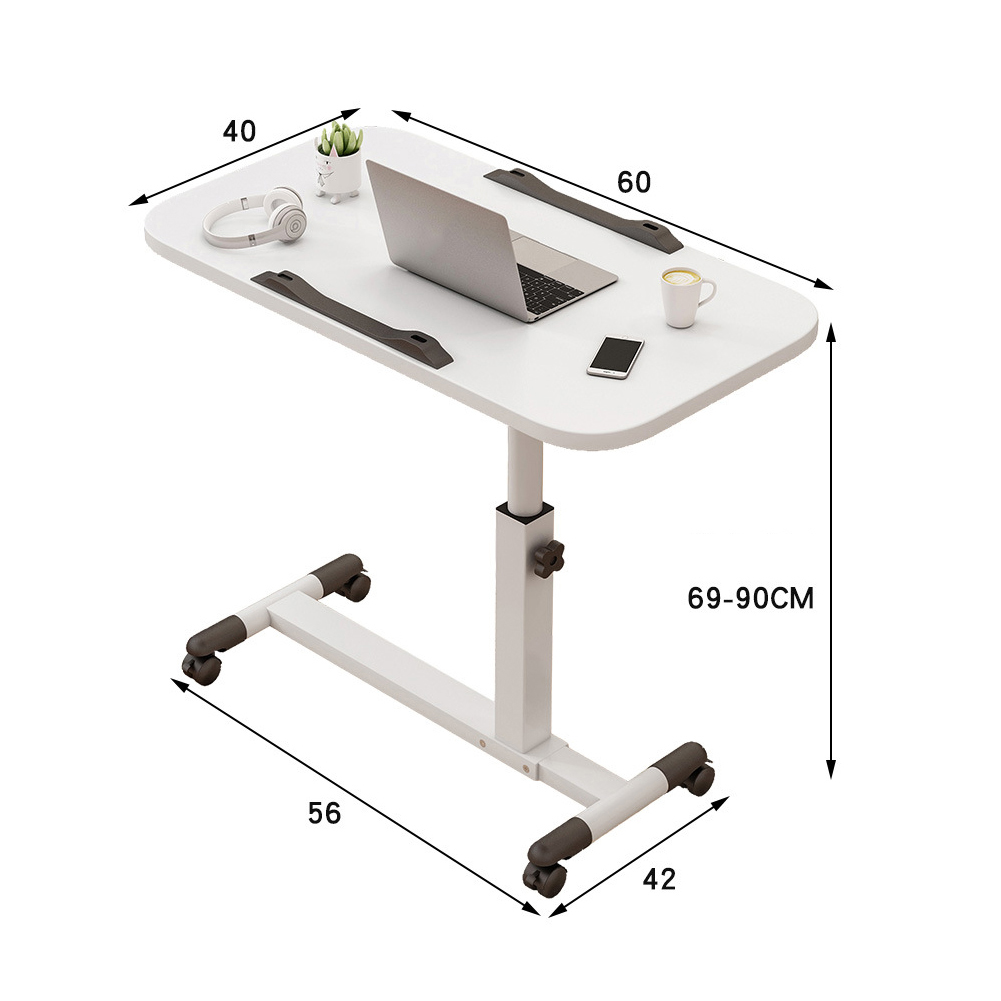 Verstellbarer Laptopschreibtisch 360° °   Rotierender mobiler Tischständer über dem Bett, stehend, rollender Arbeitstisch, Computer-Workstation