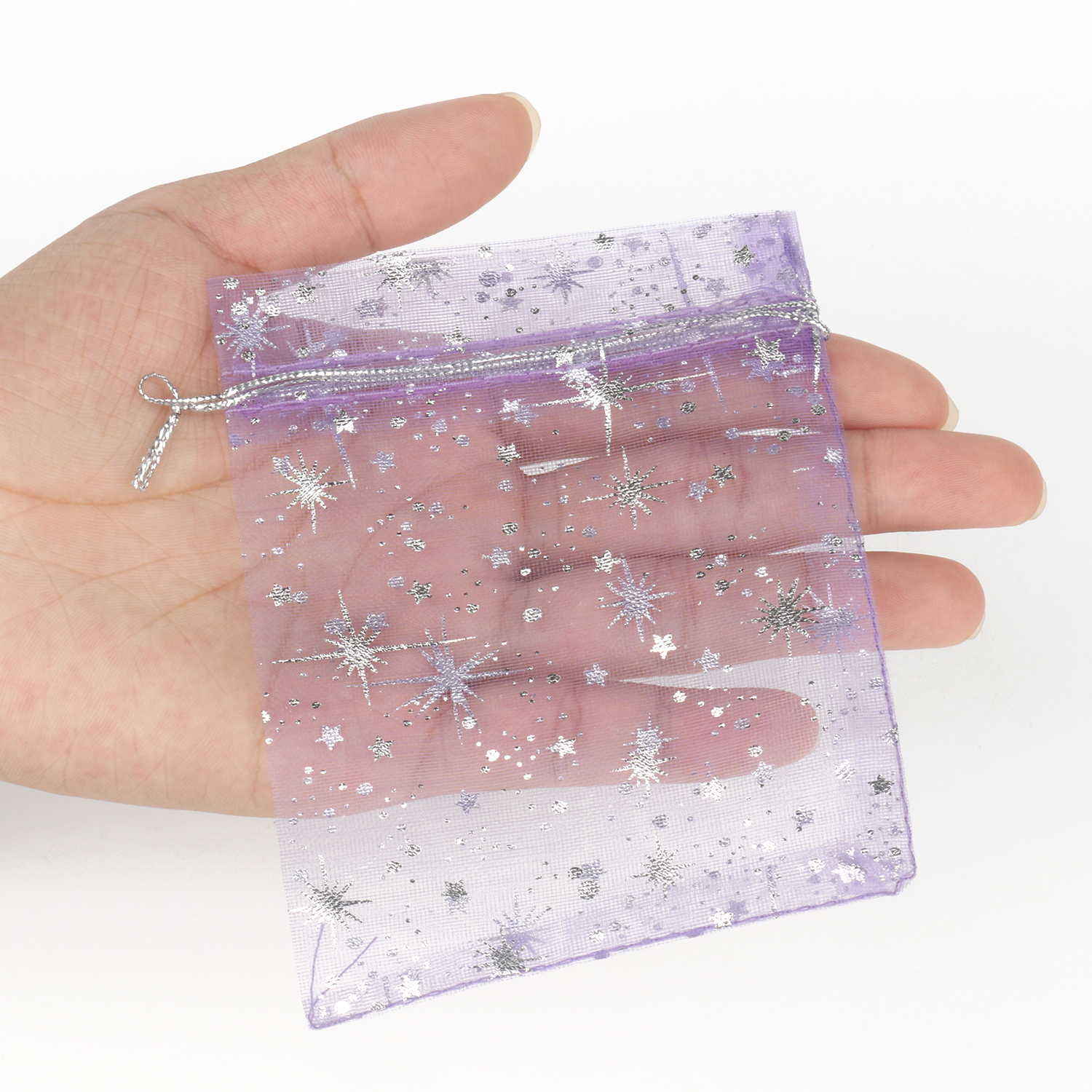 50 шт./партия, мешки из органзы с принтом в виде звезд, 10 х12 см