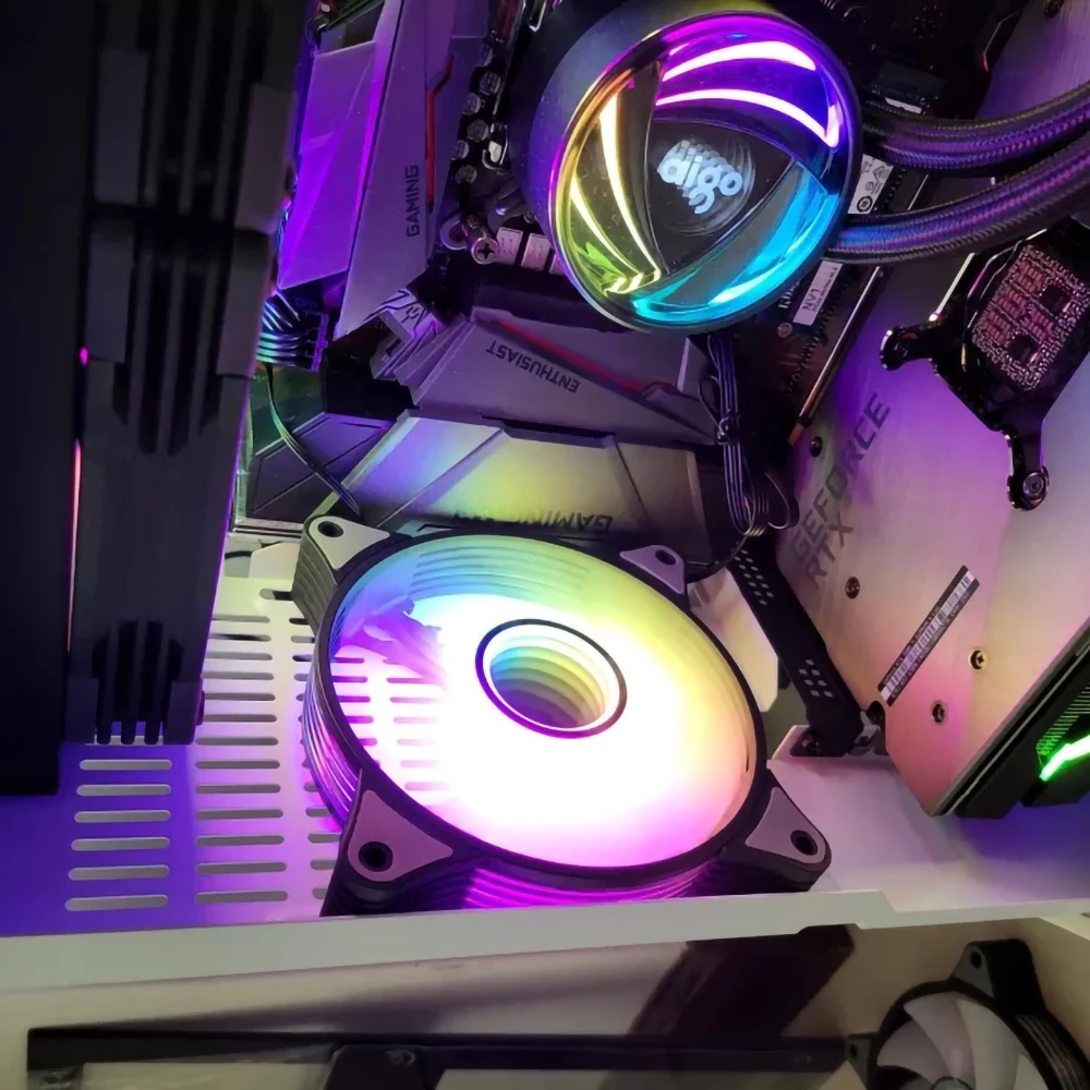 Aigo AR12PRO Computergehäuselüfter Ventoinha PC 120 mm RGB-Lüfter 4-poliger PWM-CPU-Lüfter 3pin5v Unlimited Space Argb 12 cm Ventilador