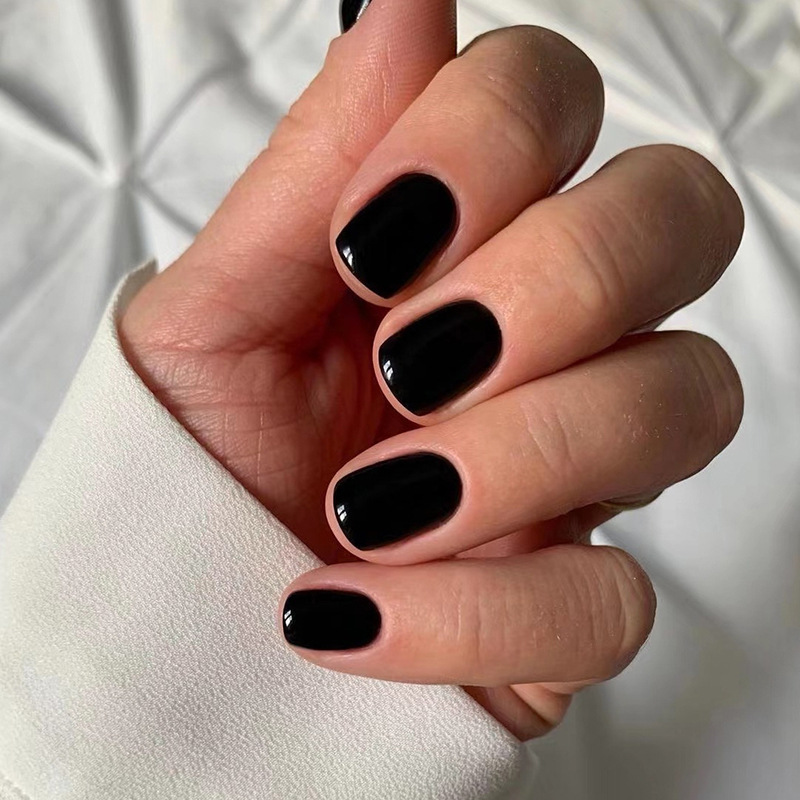 24 unids/set de uñas postizas brillantes de un solo Color, cubierta completa, uñas postizas extraíbles, arte, herramientas de uñas postizas acrílicas, puntas de uñas cortas