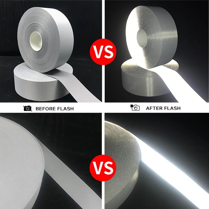 5ซม.ผ้าสะท้อนแสงสังเคราะห์เย็บสิ่งทอ DIY วัสดุอุปกรณ์เสริมกระดุมเสื้อผ้าความปลอดภัย