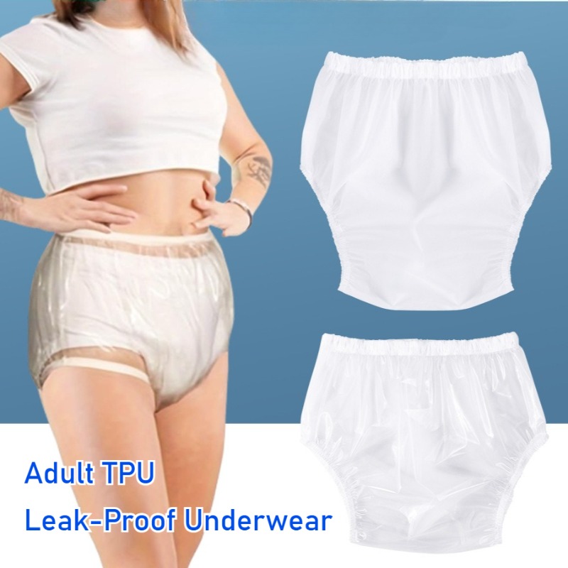 Tpu roupa interior impermeável idosos não-vazamento calcinha de fralda calças de plástico à prova de vazamento adulto lavável fralda capa abdl wear