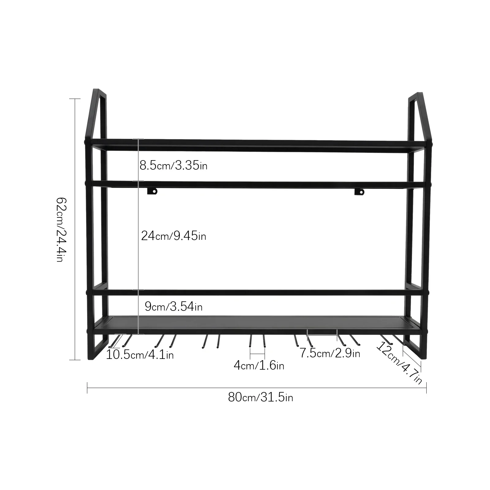Bar Wine Shelf Wall-Mounted Bottle Holder 20 Bottles & 7 Goblets High-quality