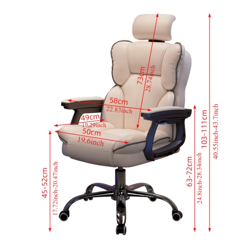 Executive Gamer Chair with Foot Rest High Back Office Chair Computer Gaming Chairs Big and Tall PU Leather Office Brown