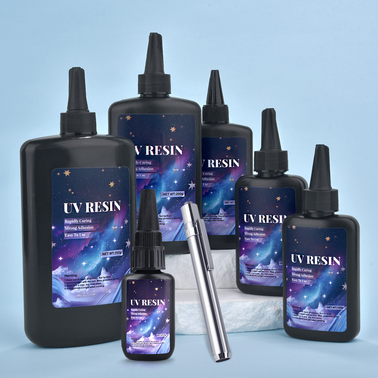 UV-verlijmings- en laslijmset Superverlijmende UV-lijm met zwart licht Sneldrogend voor het verlijmen van glas, metaal, hout, steen, keramiek