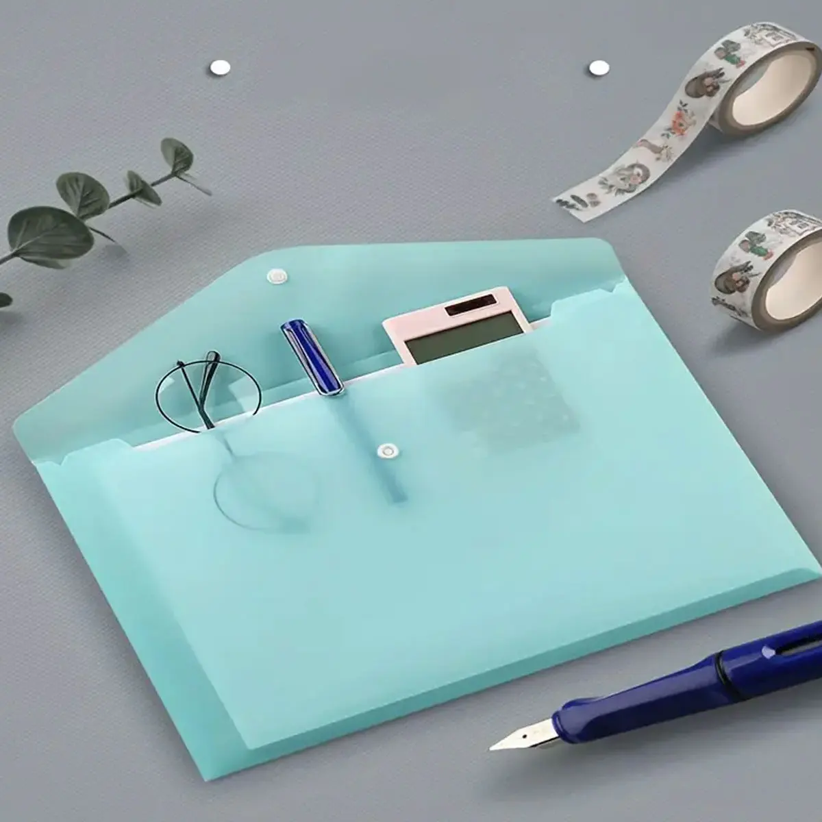 10pcs Morandi color file bag Plastic 16C A4 paper storage folder Transparent portfolio School and office binders