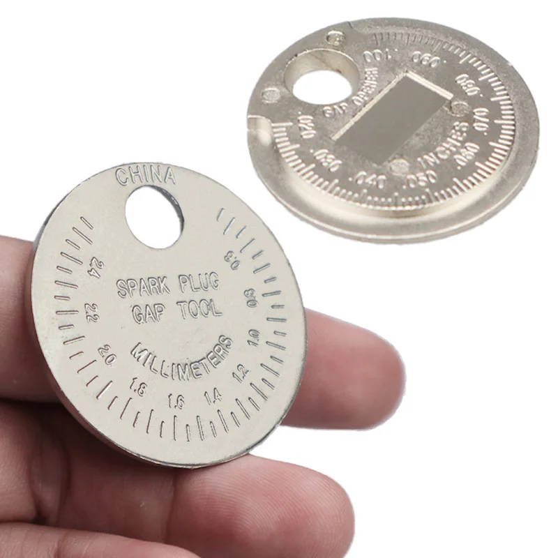 Münztyp 0,6–2,4 mm 0,02–0,10 Zoll Zündkerzen-Lückenlehre Messwerkzeug Bereich Zündkerzenlehre Kaliber Messwerkzeug