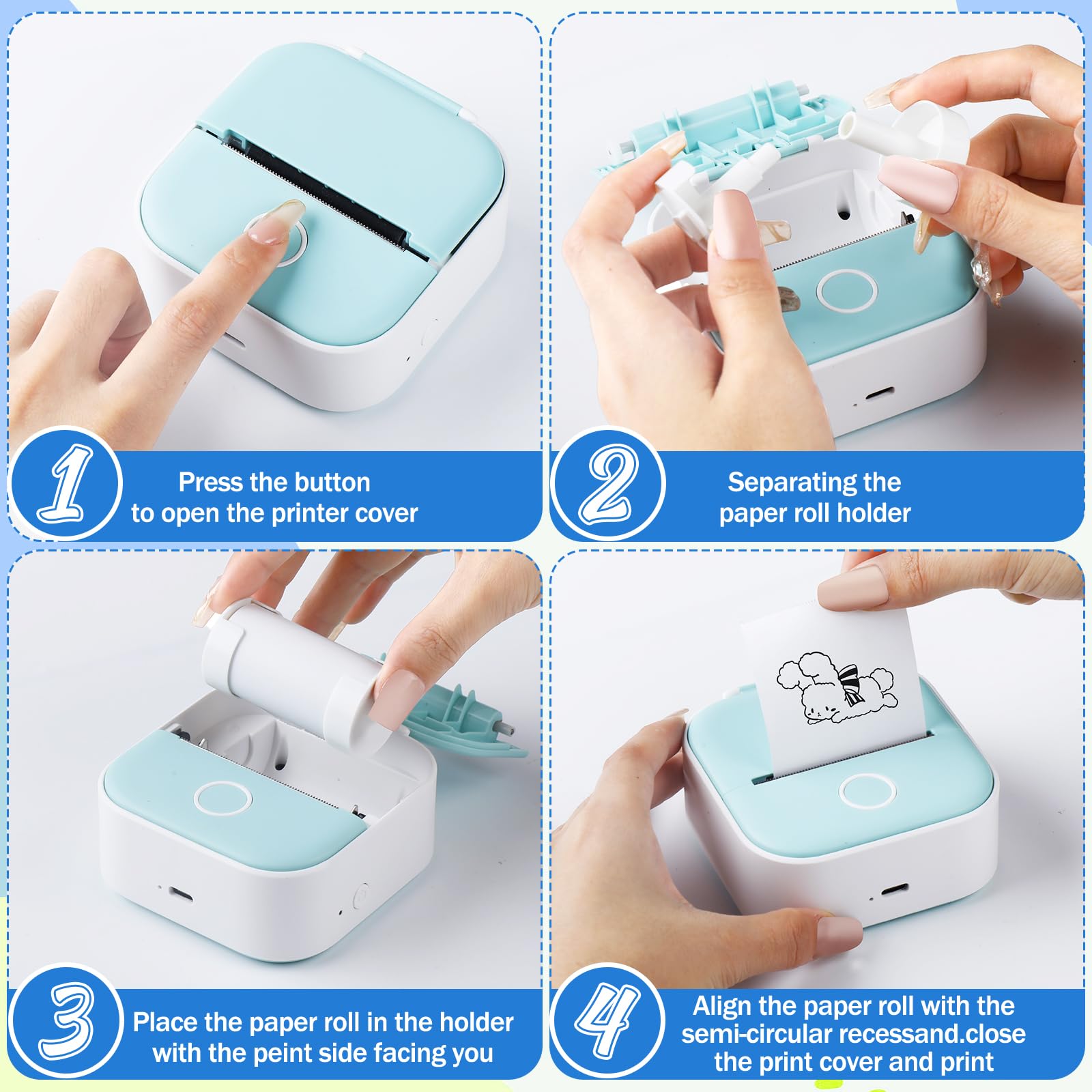 Phomemo T02 Thermal Printer Paper Thermal Sticker BPA Free for Journal Photo Picture Texts Study Notes To Do List 3rolls/box