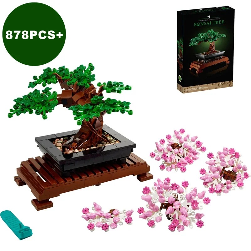Miniso Disney Creative Fit Lego 10281 Bonsai-Baum, Blumenstrauß, Bausteine, Modell, Pflanze, Topfziegel, Spielzeug für Kinder, Geschenk