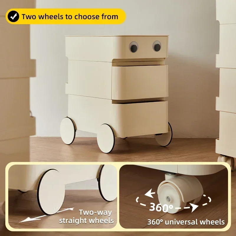 เคลื่อนย้ายได้ตู้พลาสติกลิ้นชักบ้านรถเข็นห้องนั่งเล่นโซฟา Sideboard ข้างเตียง