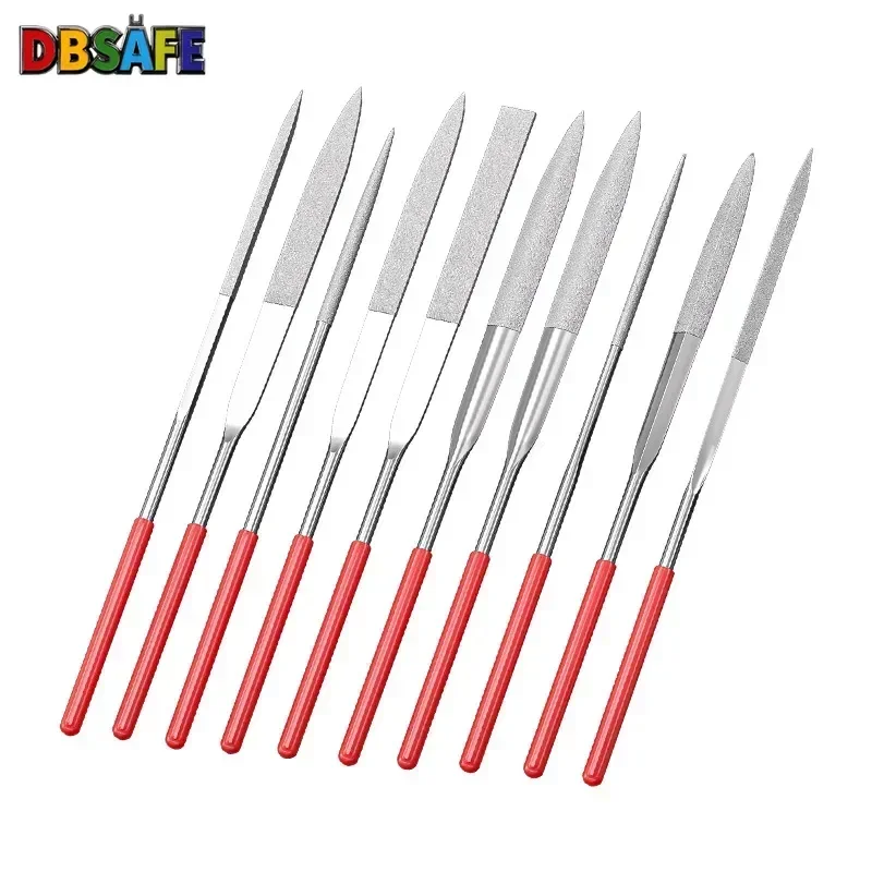 Juego de limas de aguja de diamante, Mini Kit de limas de aguja de 3x140mm para piedra, vidrio, Metal, tallado, herramientas manuales artesanales, juego de limas de aguja, 10 Uds.