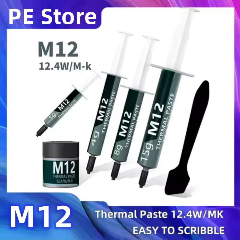 Pasta térmica ep desempenho pasta de graxa condutora térmica 12.4 w/mk 1/4/8/15/30g para jogo pc ps5 cpu gpu resfriamento