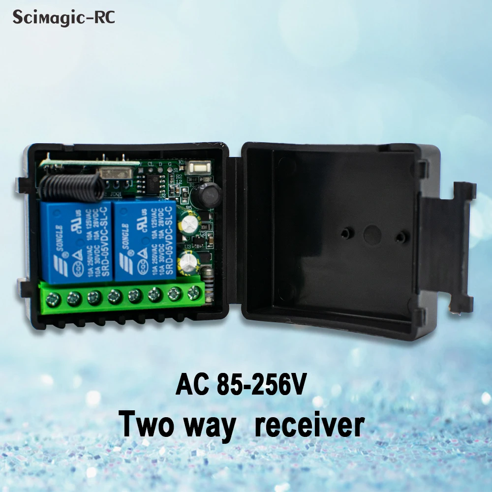 2 kanäle 433 Mhz RF Drahtlose Fernbedienung Schalter AC 85-256 V 220 V 110 V Relais 2CH Empfänger Modul Für Garage Tür Vorhang Licht