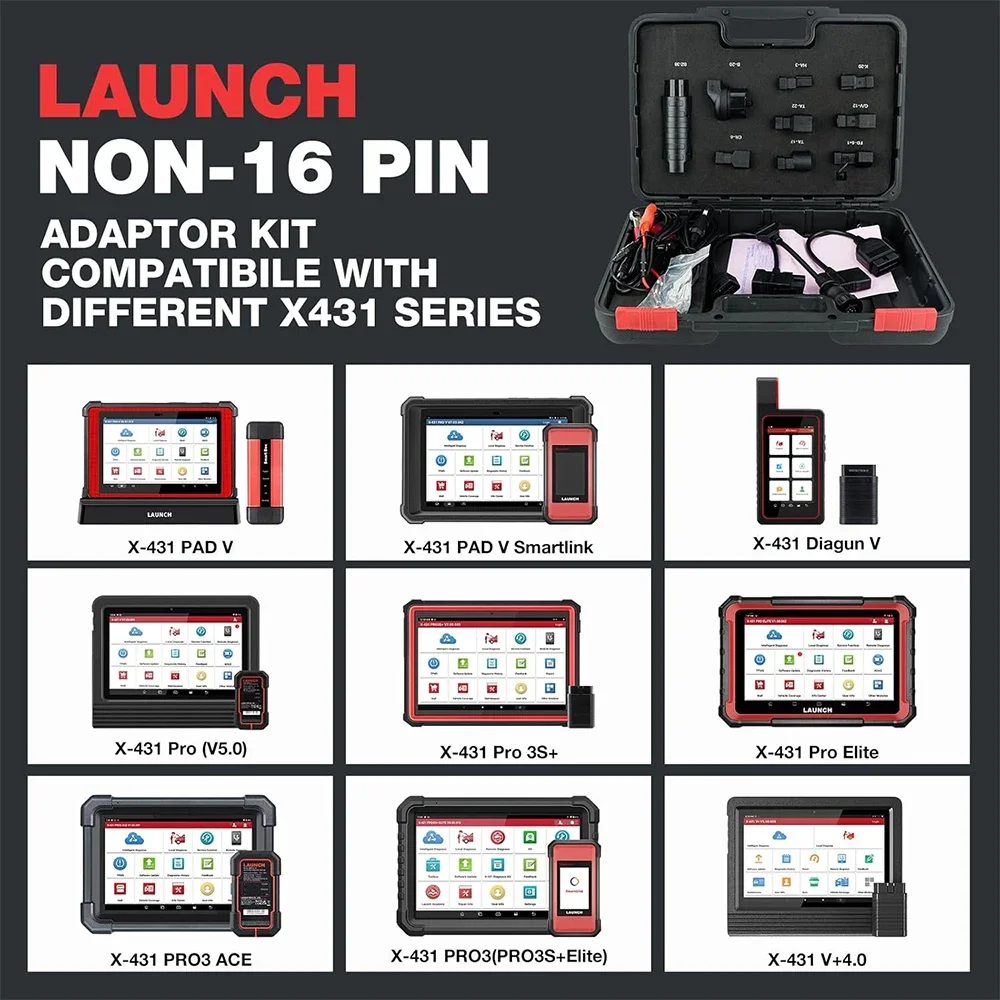 LAUNCH X431 Kit Adaptor Non-16 Pin Konektor OBD1 untuk Semua LAUNCH X-431 CRP919E BT/PRO V5.0/PRO3S+ V5.0/X431 PAD V ELITE