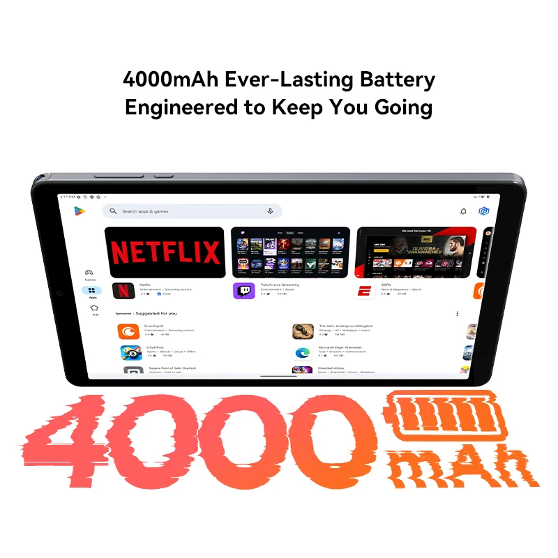ALLDOCUBE iPlay60 minitablet 8,68 '' 90 Hz display Unisoc T606 Android 15 12 GB (4 GB + 8 GB virtueel) RAM 64 GB ROM LTE-tablet 4000 mAh