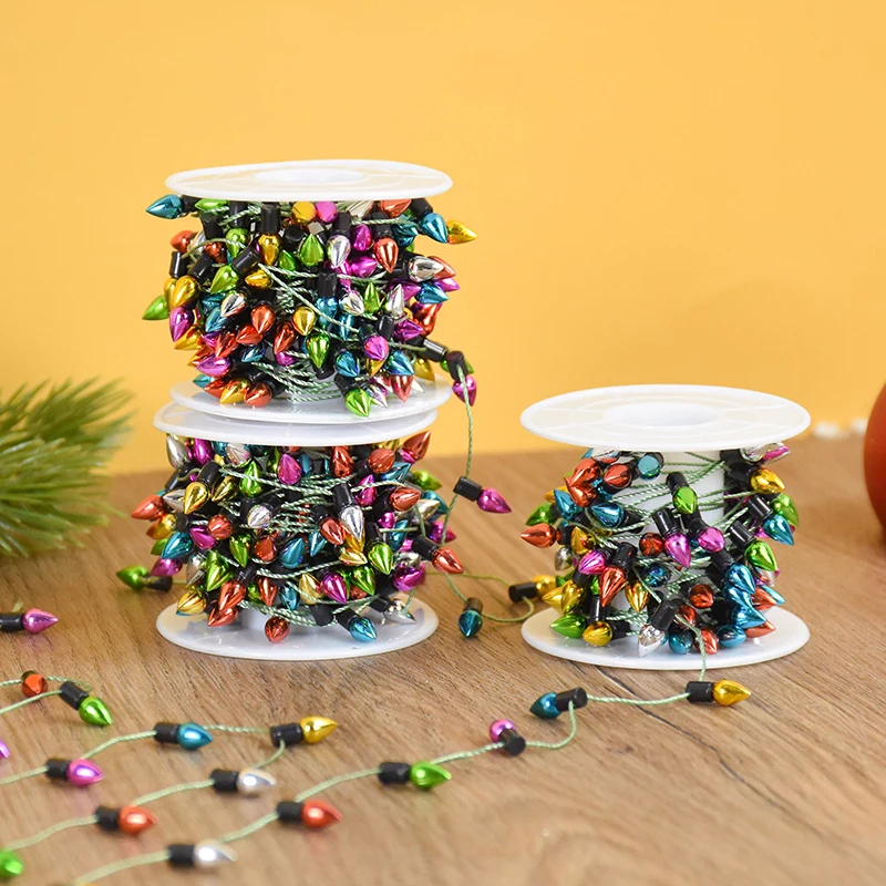 5 M/ม้วนหลอดไฟที่มีสีสัน String Garland ตกแต่งคริสต์มาส Xmas Tree เครื่องประดับ Navidad ใหม่ปีของขวัญ DIY ตุ๊กตาไม่ LED
