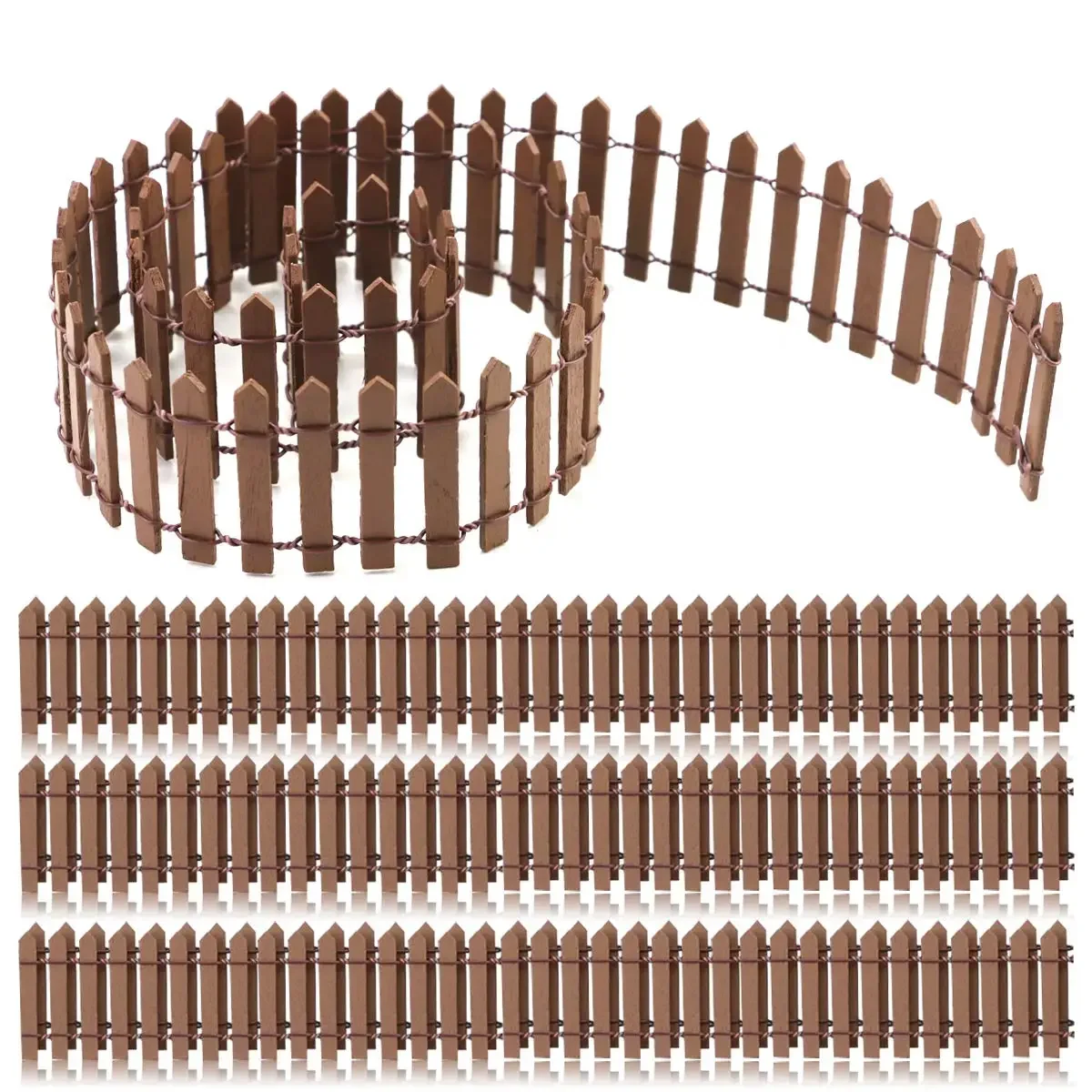 90X5Cm Mini Hàng Rào Gỗ DIY Thu Nhỏ Vườn Cổ Tích Gỗ Hàng Rào Nhà Búp Bê Thể Hiện Thủ Công Nhà Trang Trí Phụ Kiện