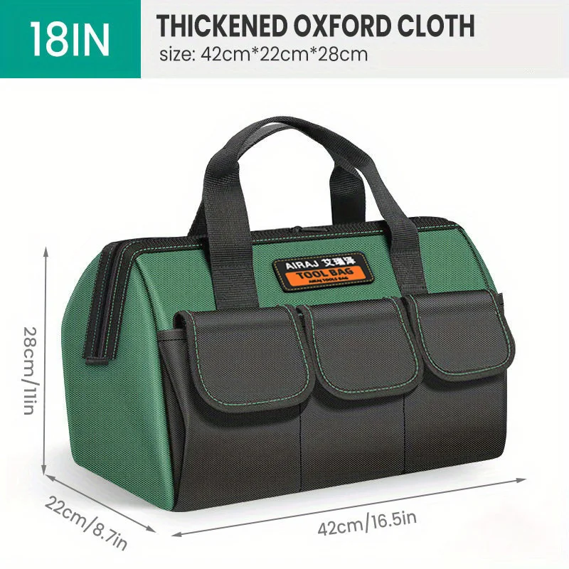 18 Inch Oxford Canvas Waterdichte Tas Multifunctionele Gereedschapstas Slijtvast Gereedschap Reparatie Opslag Grote Capaciteit Elektricien Tas