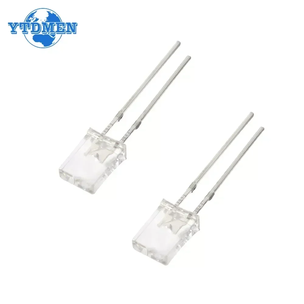 100 PZ 2x5x7 Diodi LED Quadrato Trasparente Diodo Emettitore di Luce Lampada Bianco Rosso Giallo Blu Verde Prodotti Luminescenti Elettronici