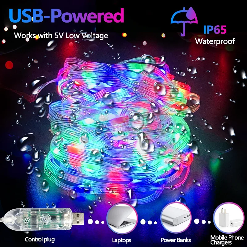 RGB LED 妖精ストリングライト Dreamcolor USB クリスマスライト Bluetooth アプリスマートガーランドフェアリーライトクリスマスウェディングパーティーの装飾